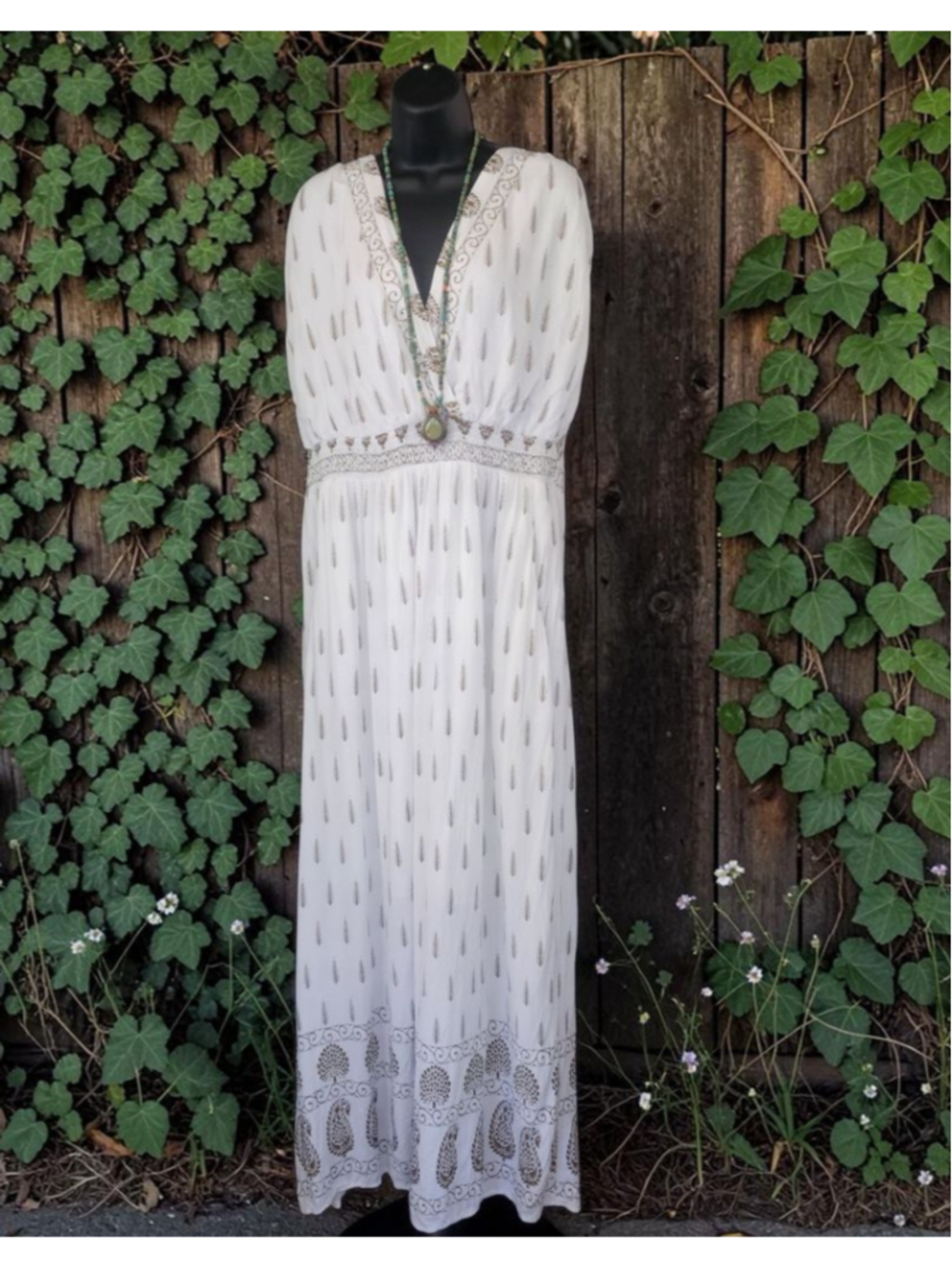 Lapogee Boho Print Maxi Dress 1X, EUC. India.